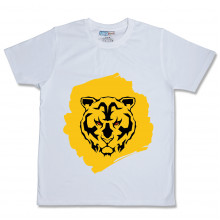 Men Round Neck White T-Shirt- Tiger